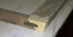 Window sash with dutchman repair.